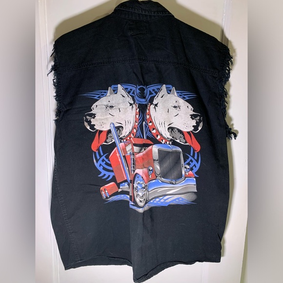 Y2K pit bull graphic biker shirt - Picture 4 of 6